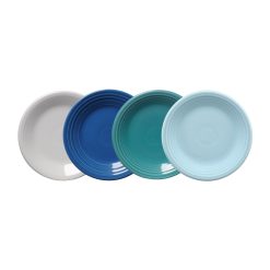 Fiesta Dinnerware - Mixed Coastal Blues Classic Rim 7 1/4 Inch Salad Plate, Set of 4