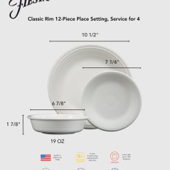Alternative view of Fiesta Dinnerware - Classic Rim 12-Piece Dinnerware Set, Service for 4