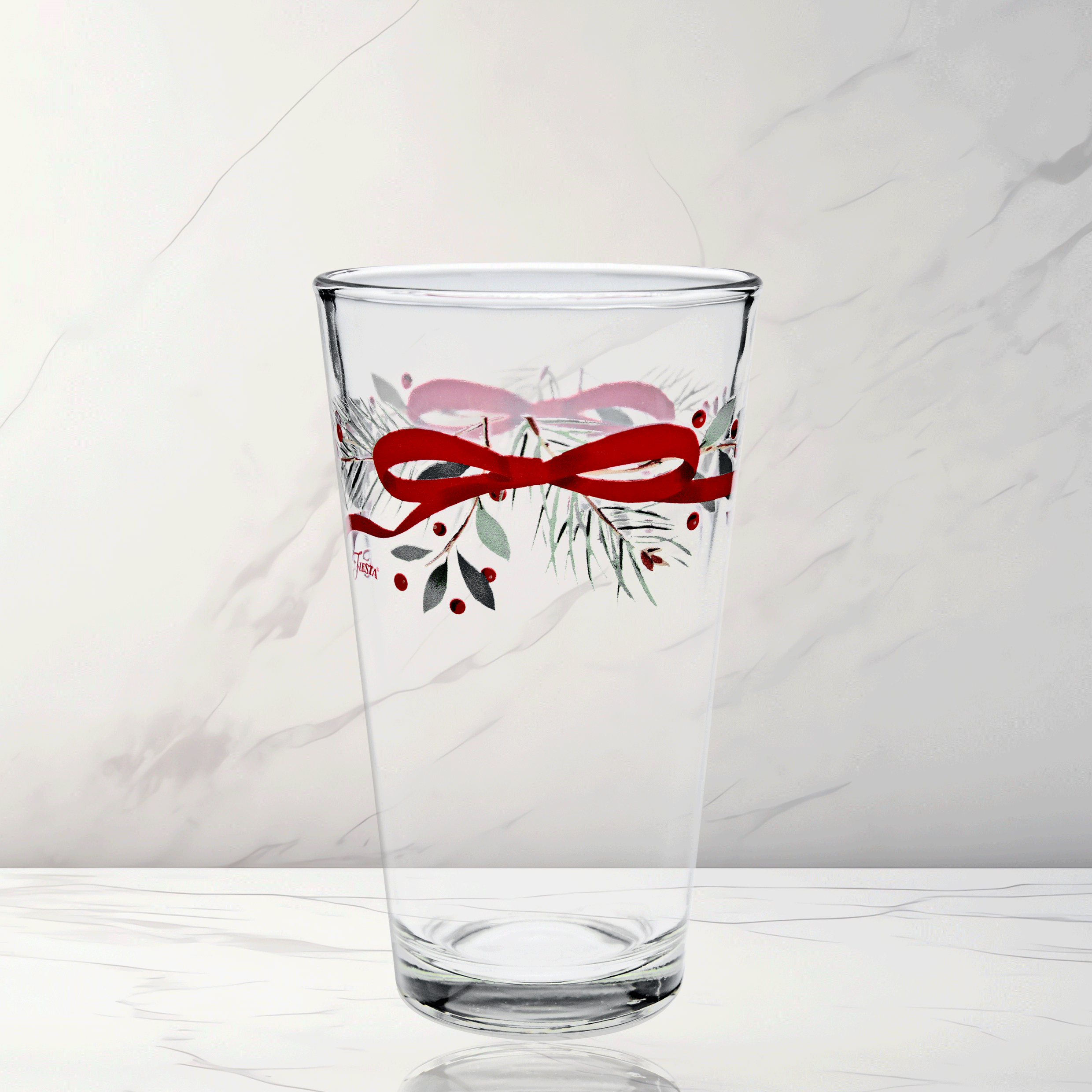 Fiesta Dinnerware - Holly Berry Christmas Garland 16 oz. Cooler Glass - Set of 4 - Image 2