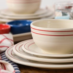 Alternative view of Fiesta Dinnerware - Americana Scarlet Band Classic Bistro 3-Piece Place Setting, Service For 1
