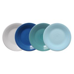 Fiesta Dinnerware - Mixed Coastal Blues Classic Rim 9 Inch Luncheon Plate, Set of 4