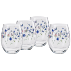 Fiesta Dinnerware - Breezy Floral 15 oz. Stemless Wine Glass, Set of 4