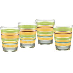 Fiesta Dinnerware - Retired 15 oz. Fiesta® Caribbean Sunset Stripes Tapered Double Old Fashion, Set of 4