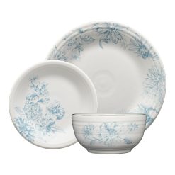 Fiesta Dinnerware - Botanical Floral Sky Classic Bistro 3-Piece Place Setting, Service For 1