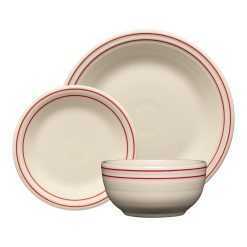 Fiesta Dinnerware - Americana Scarlet Band Classic Bistro 3-Piece Place Setting, Service For 1