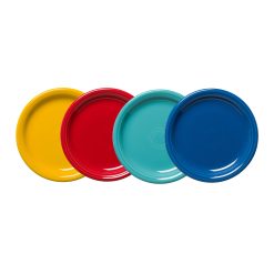Fiesta Dinnerware - Mixed Vibrant Bistro Coupe 7 1/4 Inch Salad Plate, Set of 4