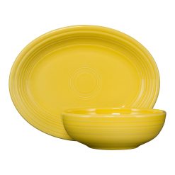 Fiesta Dinnerware - New Retired 2-Piece Serve Set 11 5/8 Inch Oval Platter & 38 OZ Bistro Bowl