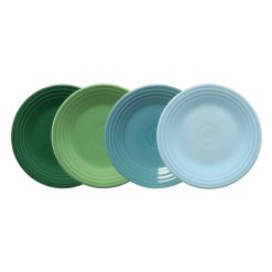 Fiesta Dinnerware - Mixed Aegean Classic Rim 9 Inch Luncheon Plate, Set of 4