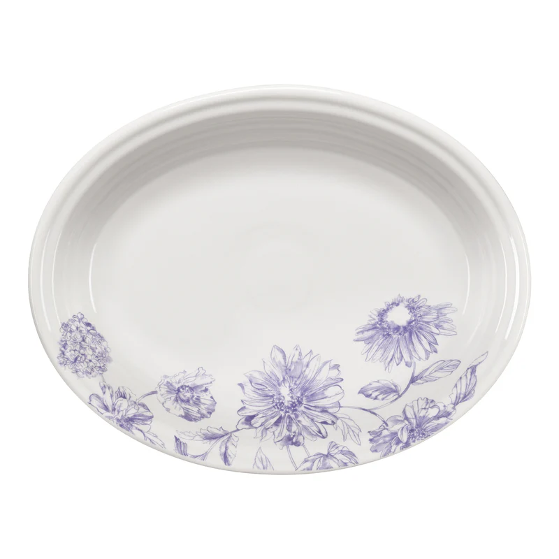 The Fiesta Botanical Floral Lavender 11 5/8 Inch Medium Oval Serving Platter