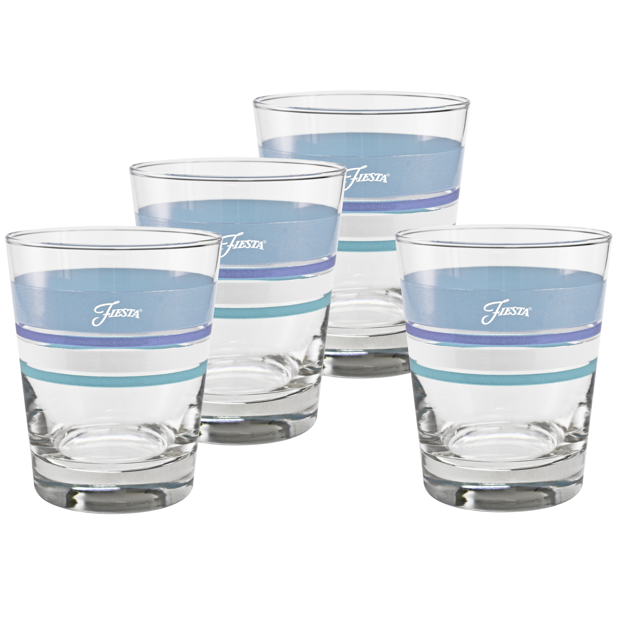 Fiesta Dinnerware - Coastal Blues 15 oz. Edgeline Tapered Double Old Fashion, Set of 4