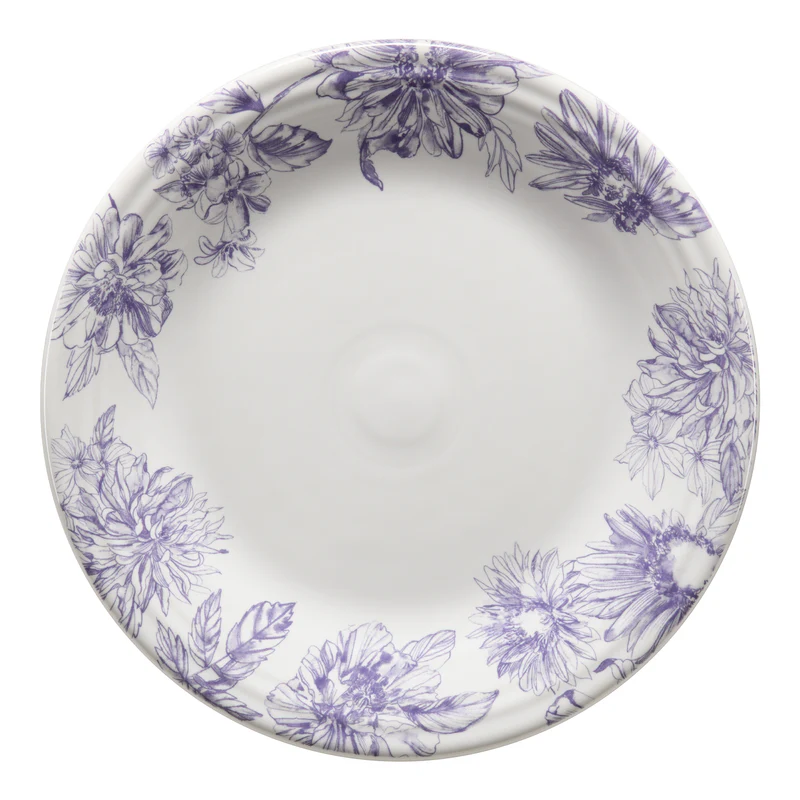 Botanical Floral Lavender Classic Rim 10 1/2 Inch Dinner Plate