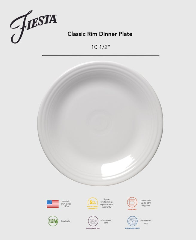 Fiesta Dinnerware - Botanical Floral Lavender Classic Rim 10 1/2 Inch Dinner Plate - Image 4