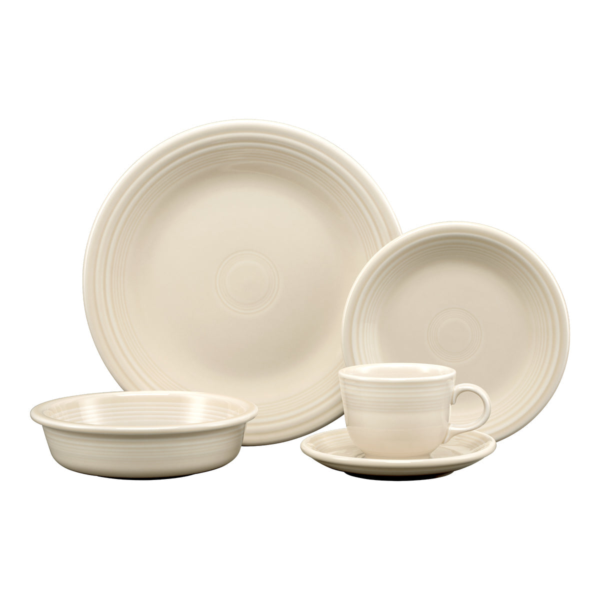 Fiesta Dinnerware - New Retired Linen Classic Rim 5-Piece Place Setting, Service for 1