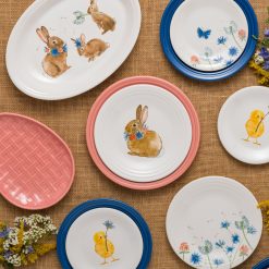 Alternative view of Fiesta Dinnerware - Breezy Floral Easter 13 5/8 Inch Large Oval Serving Platter Bunny & Babies