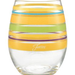 Alternative view of Fiesta Dinnerware - Retired 15 oz. Fiesta® Caribbean Sunset Stripes Stemless Wine, Set of 4