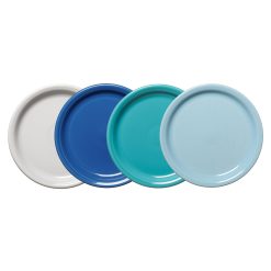 Fiesta Dinnerware - Mixed Coastal Blues Bistro Coupe 9 Inch Luncheon Plate, Set of 4