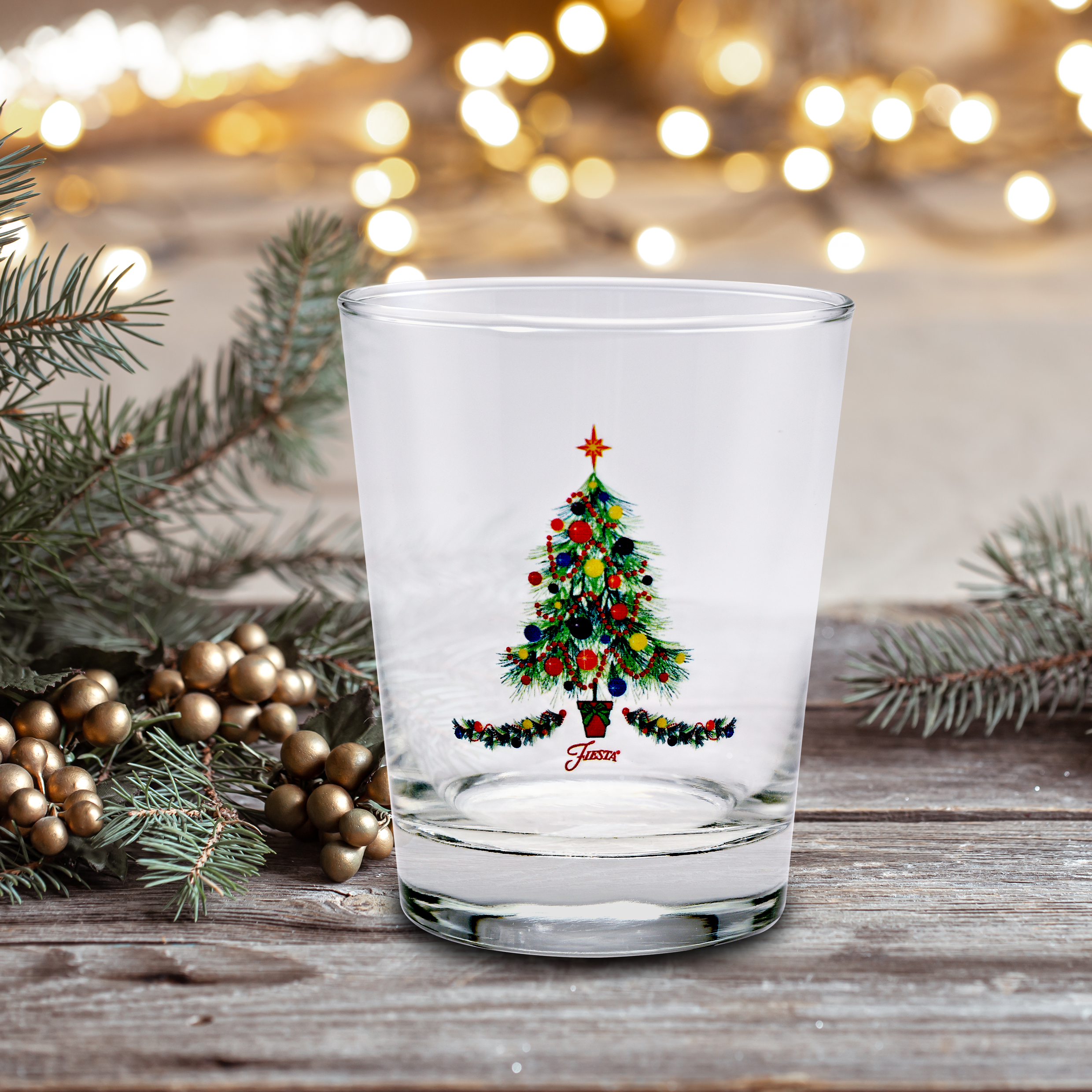 Fiesta Dinnerware - 15 oz. Fiesta® Christmas Tree Tapered Double Old Fashion, Set of 4