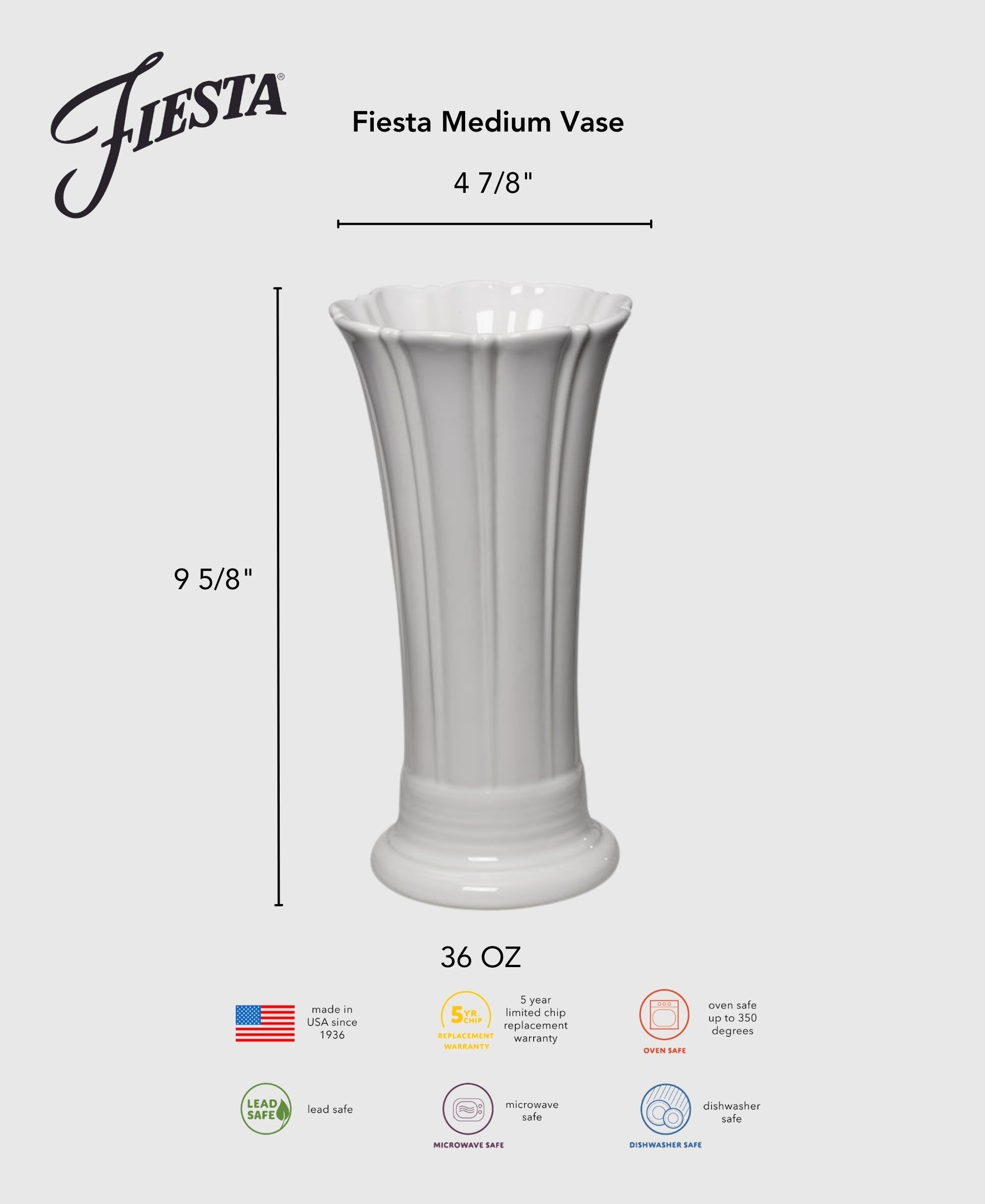 Fiesta Dinnerware - Fiesta 9 5/8 Inch Medium Vase - Image 3
