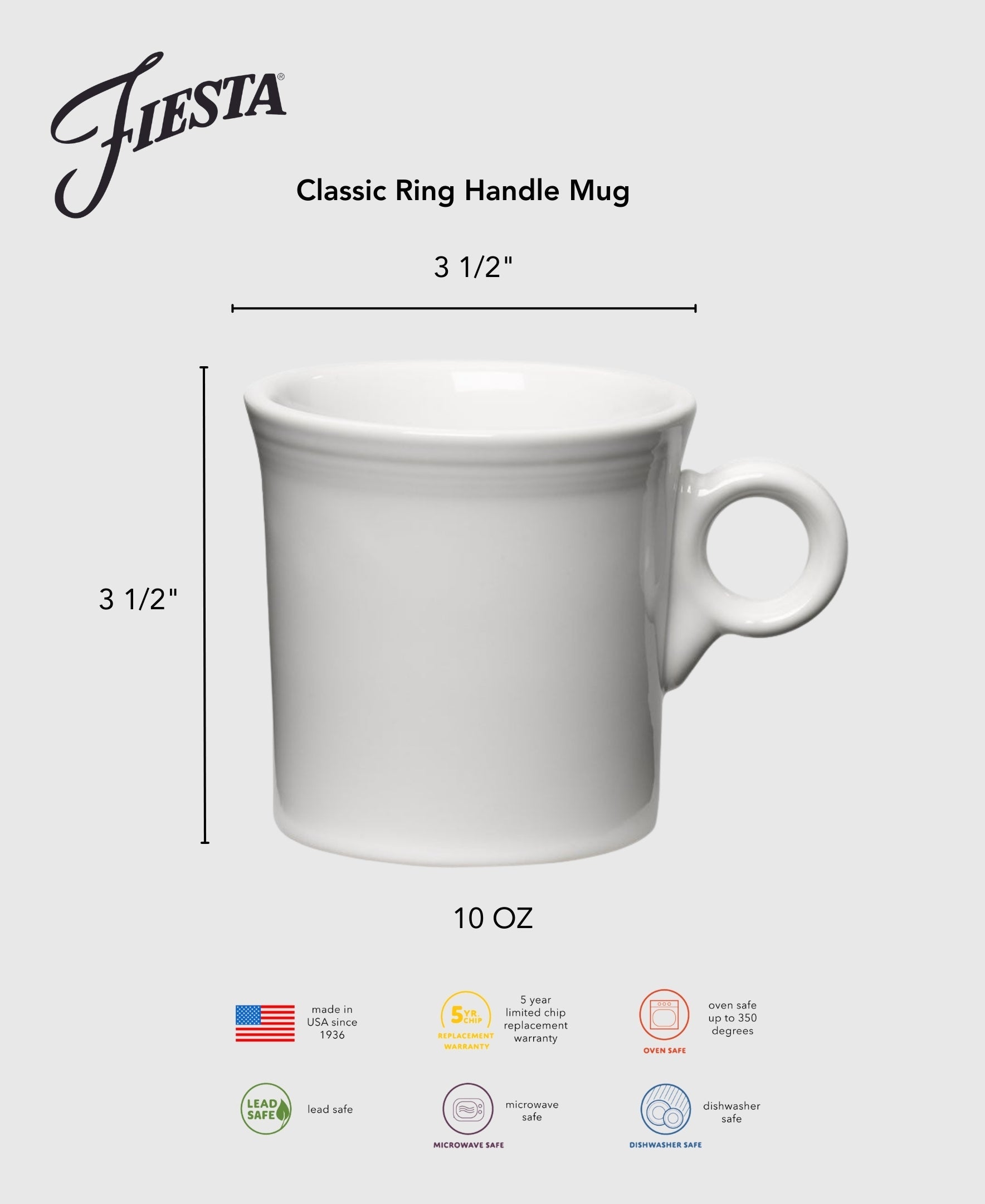 Fiesta Dinnerware - Foundry Classic Ring Handle 10 1/4 OZ Mug - Image 2