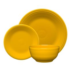 Fiesta Dinnerware - Daffodil Classic Bistro 3-Piece Place Setting, Service for 1