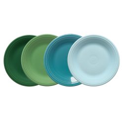 Fiesta Dinnerware - Mixed Aegean Classic Rim 10 1/2 Inch Dinner Plate, Set of 4