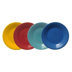 Fiesta Dinnerware - Mixed Vibrant Classic Rim 9 Inch Luncheon Plate, Set of 4