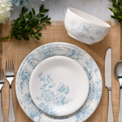 Alternative view of Fiesta Dinnerware - Botanical Floral Sky Classic Bistro 3-Piece Place Setting, Service For 1