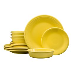 Alternative view of Fiesta Dinnerware - New Retired Classic Rim 12-Piece Dinnerware Set, Service for 4