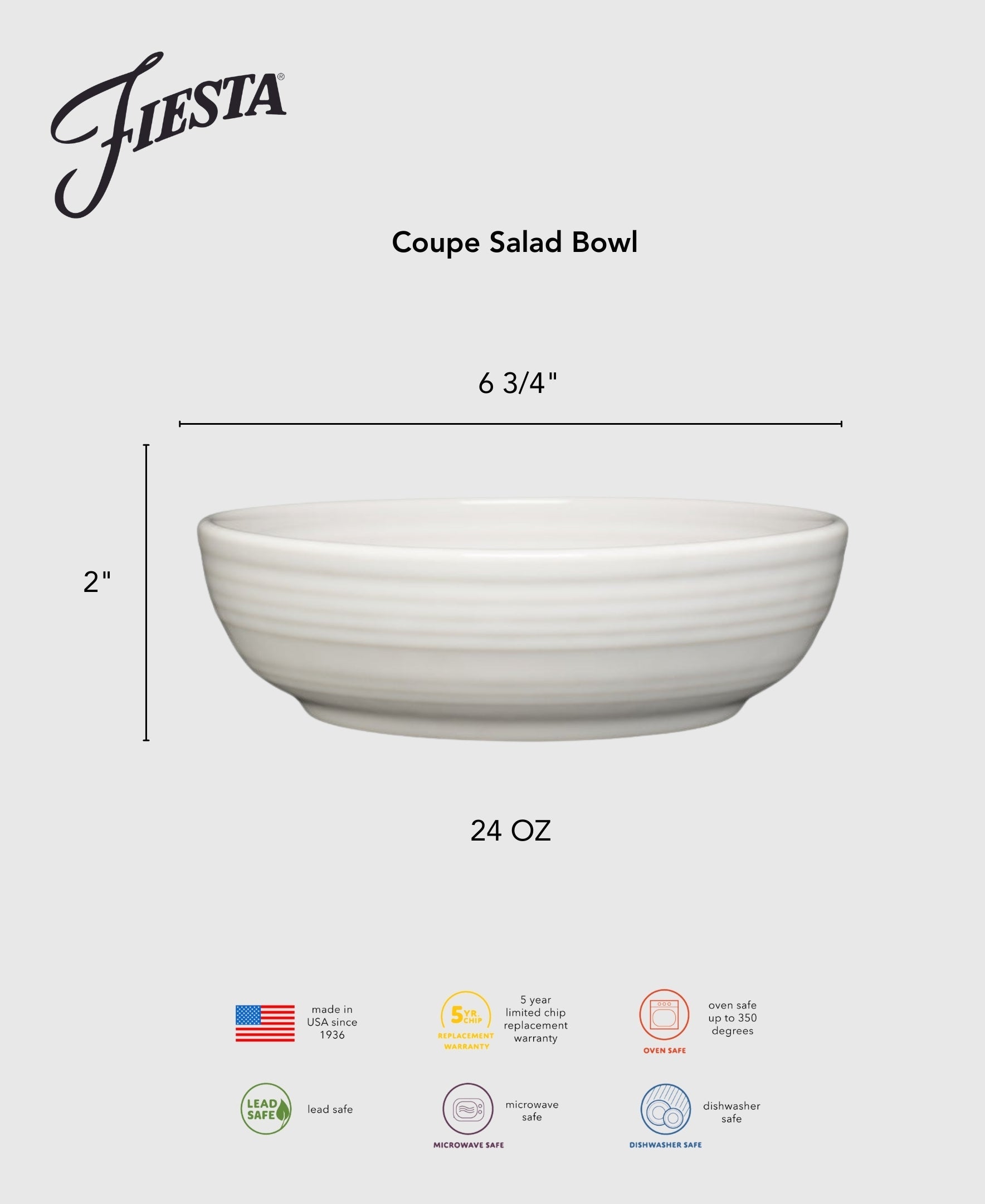 Fiesta Dinnerware - Lavender Coupe 6 3/4 Inch Salad Bowl 24 OZ - Image 2