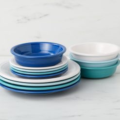 Alternative view of Fiesta Dinnerware - Mixed Coastal Blues Classic Rim 12-Piece Dinnerware Set, Service for 4