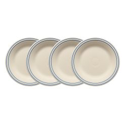 Fiesta Dinnerware - Americana Lapis Band Set of 4 Classic Rim 10 1/2-Inch Dinner Plates