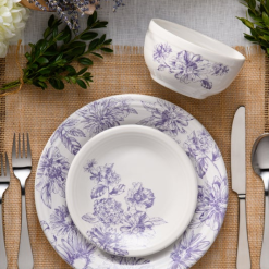 Alternative view of Fiesta Dinnerware - Botanical Floral Lavender Classic Bistro 3-Piece Place Setting, Service For 1
