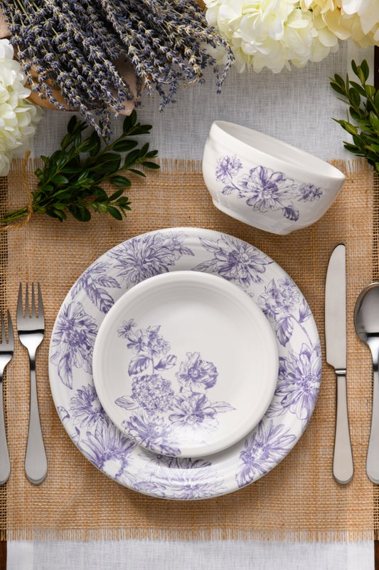 Fiesta Dinnerware - Botanical Floral Lavender Classic Bistro 3-Piece Place Setting, Service For 1 - Image 2