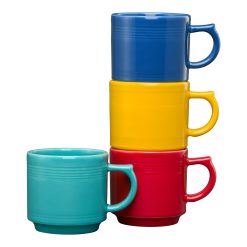 Fiesta Dinnerware - Vibrant 16 OZ Set of 4 Mixed Stackable Mug Set