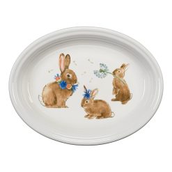 Fiesta Dinnerware - Breezy Floral Easter 13 5/8 Inch Large Oval Serving Platter Bunny & Babies