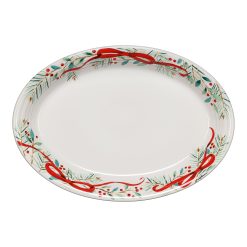 Fiesta Dinnerware - Holly Berry Christmas Garland 13 5/8 Inch Large Oval Serving Platter