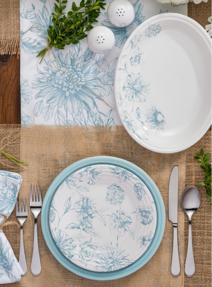 Fiesta Dinnerware - Botanical Floral Sky Classic Rim 9 Inch Luncheon Plate - Image 3
