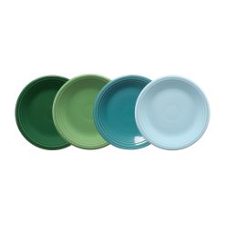 Fiesta Dinnerware - Mixed Aegean Classic Rim 7 1/4 Inch Salad Plate, Set of 4