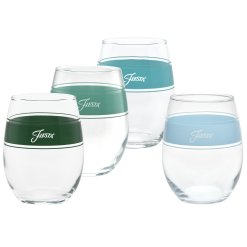 Fiesta Dinnerware - Aegean 15 oz. Frame Stemless Wine Glass Mixed Color, Set of 4