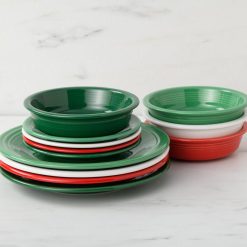 Alternative view of Fiesta Dinnerware - Christmas Mixed Color Classic Rim 12-Piece Dinnerware Set, Service for 4