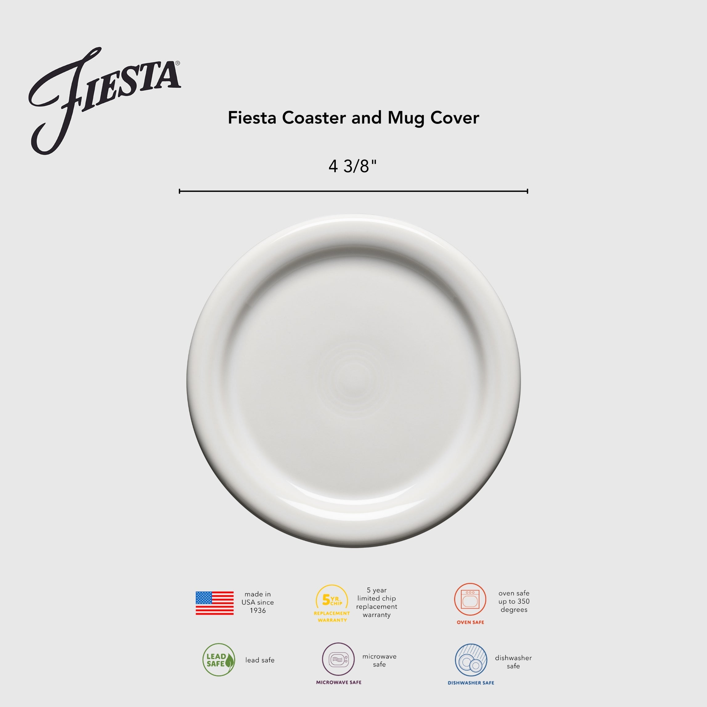 Fiesta Dinnerware - Vibrant 4 3/8 Inch Mixed Color Coaster and Mug Cover - Image 2