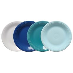 Fiesta Dinnerware - Mixed Coastal Blues Classic Rim 10 1/2 Inch Dinner Plate, Set of 4