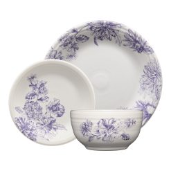 Fiesta Dinnerware - Botanical Floral Lavender Classic Bistro 3-Piece Place Setting, Service For 1