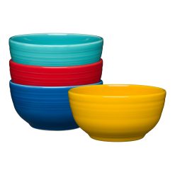 Fiesta Dinnerware - Mixed Vibrant Bistro Coupe 5 1/2 Inch Cereal Bowl 22 oz, Set of 4