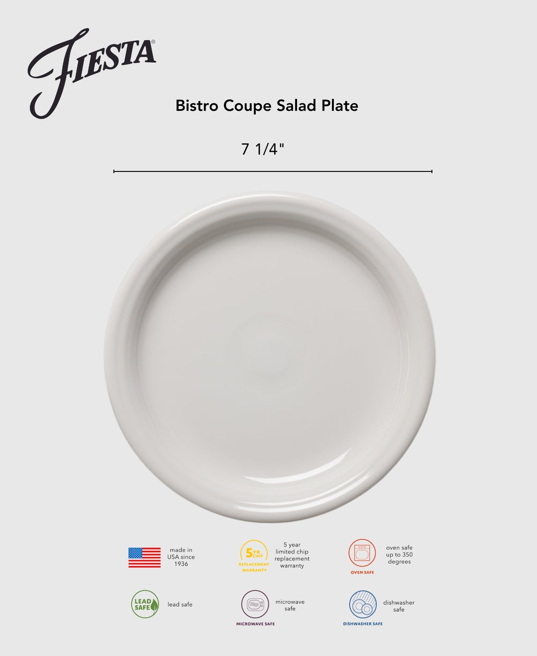 Fiesta Dinnerware - Bistro Coupe 7 1/4 Inch Salad Plate Foundry - Image 2