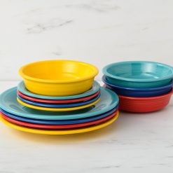 Alternative view of Fiesta Dinnerware - Mixed Vibrant Classic Rim 12-Piece Dinnerware Set, Service for 4