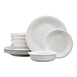 Fiesta Dinnerware - Classic Rim 12-Piece Dinnerware Set, Service for 4