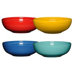 Fiesta Dinnerware - Mixed Vibrant Bistro Coupe 7 5/8-Inch 38OZ Medium Bowls, Set of 4