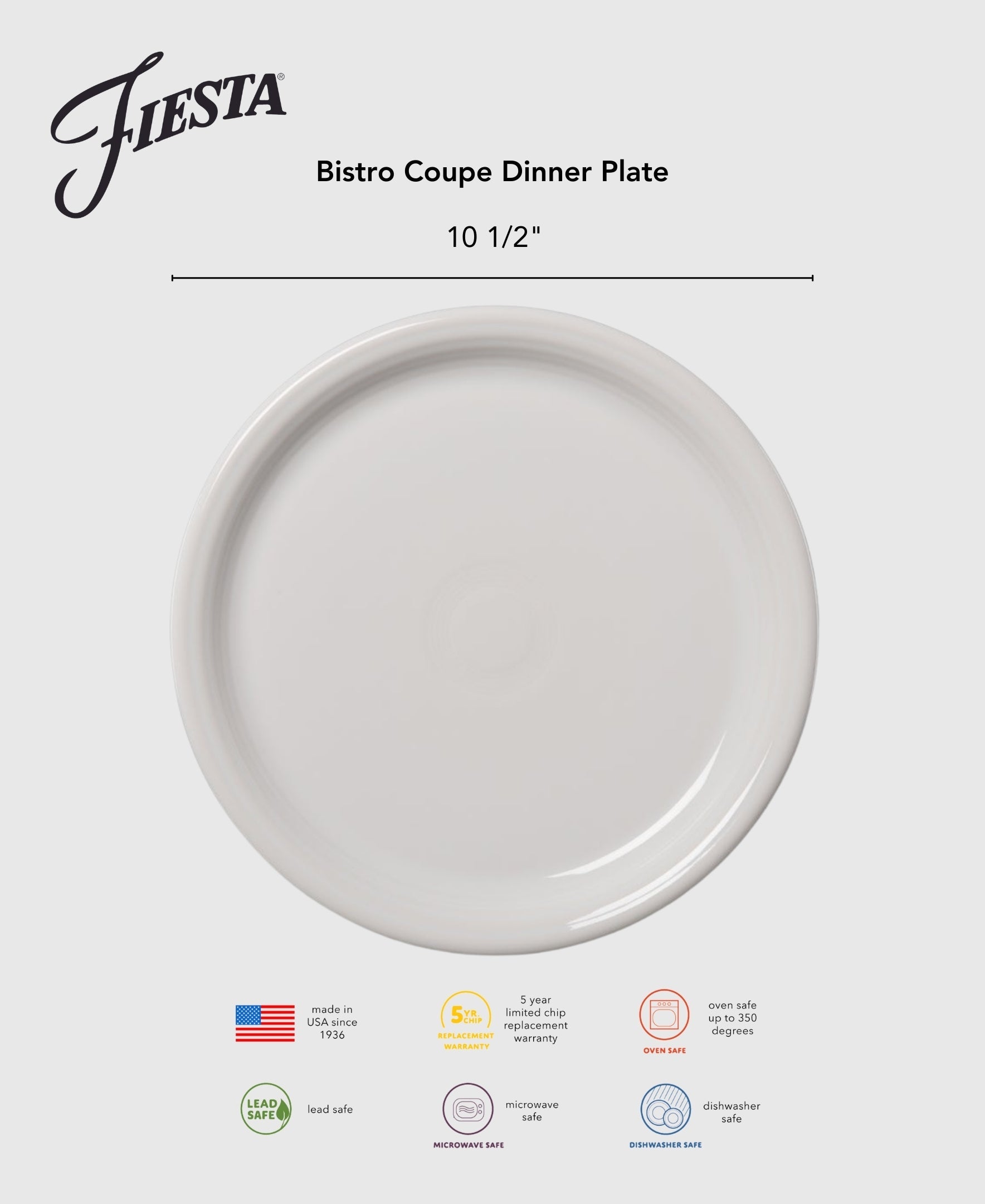 Fiesta Dinnerware - Lavender Bistro Coupe 10 1/2 Inch Dinner Plate - Image 2