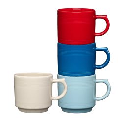 Fiesta Dinnerware - Mixed Americana 16 OZ Set of 4 Stackable Mug Set